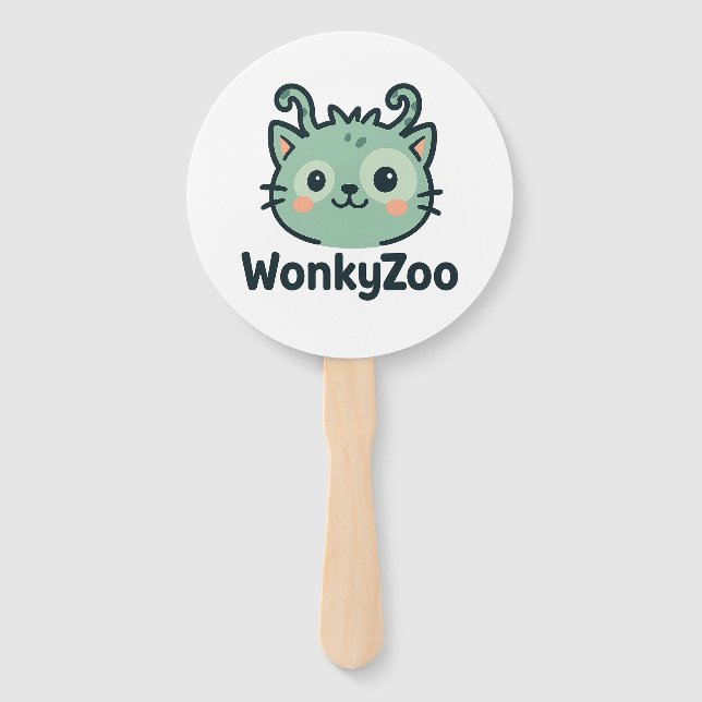 Wonky Zoo Katzenhandfans Fächer (Vorderseite)