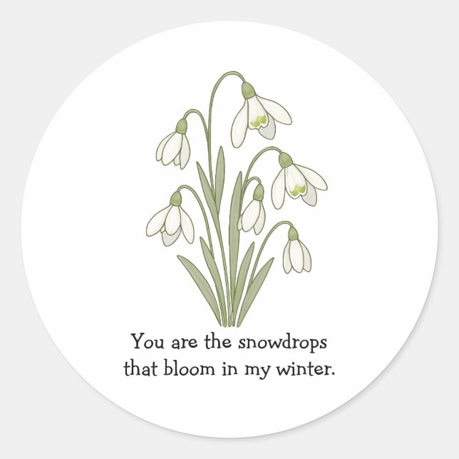 Wonky Zoo Lovely Snowdrops Sticker (Vorderseite)