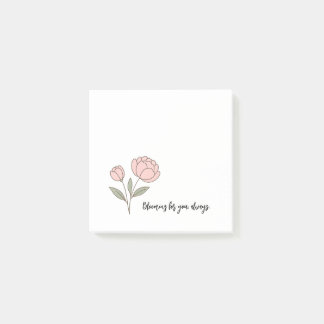 Wonky Zoo Peonies Nachhinweise Post-it Klebezettel