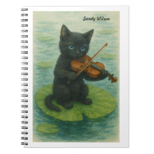Wonky Zoo Schwarze Katze Spiral Foto Notizbuch Notizblock