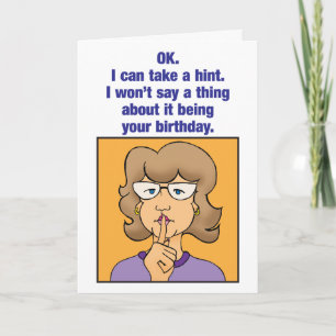 Won't steht auf Birthday humorous birthday card Karte