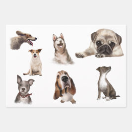 Woo lasse die Hunde aus Geschenkpapier Set