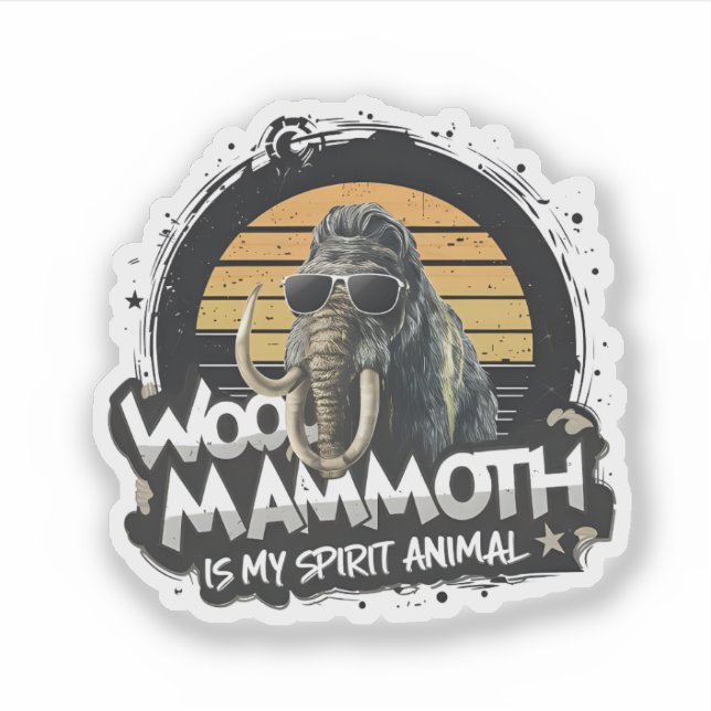 Woo Mammoth Is My Spirit Animal Art Aufkleber (Vorderseite)