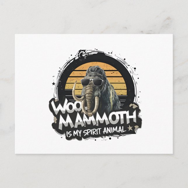 Woo Mammoth Is My Spirit Animal Art Postkarte (Vorderseite)