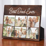 Wood 6 Photo Collage Best Dad Ever Custom Modern Fotoplatte<br><div class="desc">Celebrate the world’s best dad with this custom wood photo collage plaque featuring six of your favorite memories. Designed in a clean, modern style with “Best Dad Ever” front and center, this personalized plaque makes a meaningful gift for Father’s Day, birthdays, or just because. Printed on high-quality wood with a...</div>