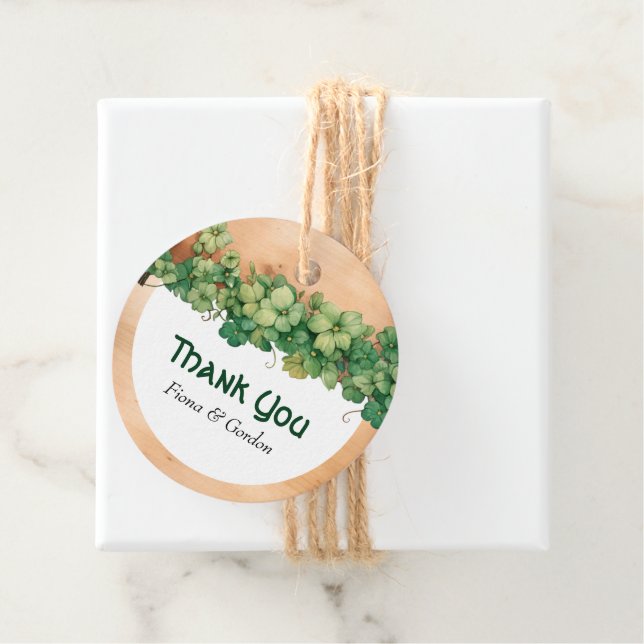 Wood and vine St Patricks Day Irische Hochzeit Geschenkanhänger (Beispiel)