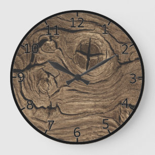 Wood Bark Große Wanduhr