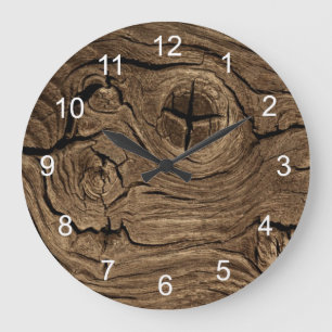 Wood Bark Große Wanduhr