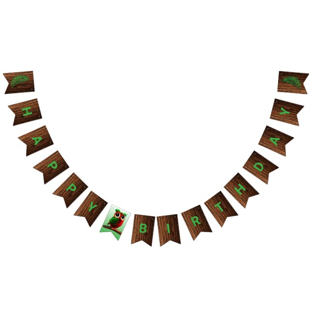 Wood Bark Happy Birthday Banner (Alle)