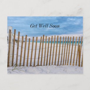 Wood Beach Fence Sunrise Destin wird gut Postkarte