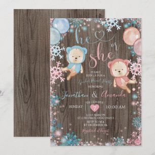 Wood Bear Gender zeigen, dass er oder sie Schneefl Einladung