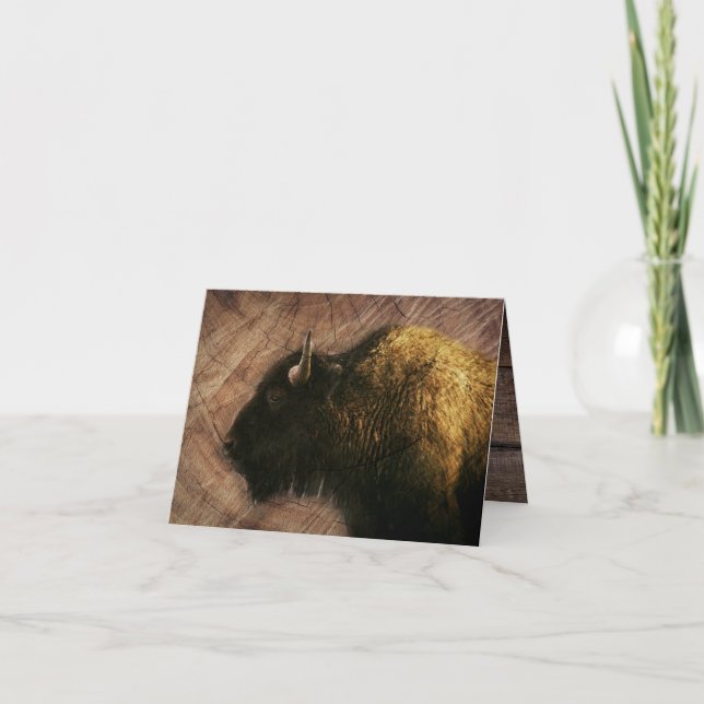 Wood Bison Buffalo Dankeskarte (Vorderseite)