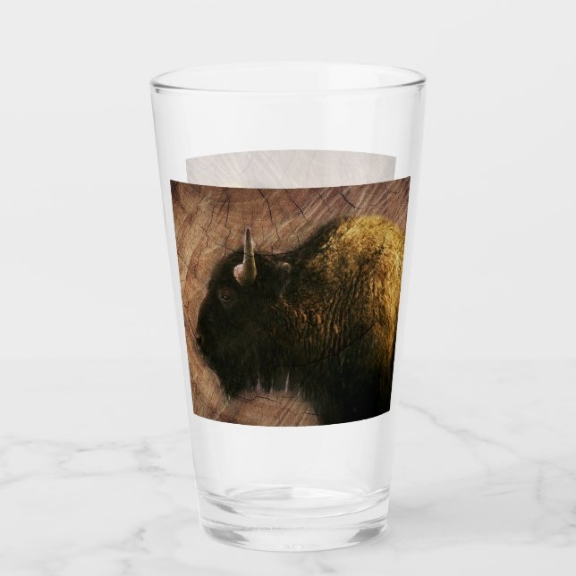 Wood Bison Buffalo Glas (Vorderseite)