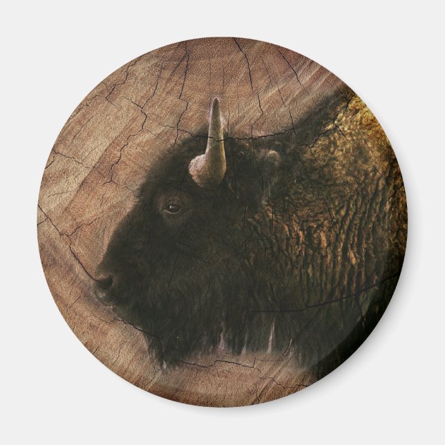 Wood Bison Buffalo Magnet (Vorne)