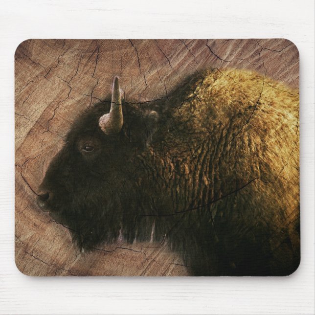 Wood Bison Buffalo Mousepad (Vorne)