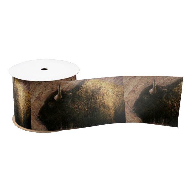 Wood Bison Buffalo Satinband (Spule)