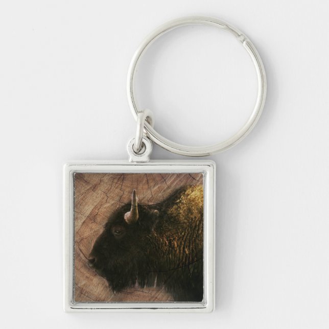 Wood Bison Buffalo Schlüsselanhänger (Vorne)