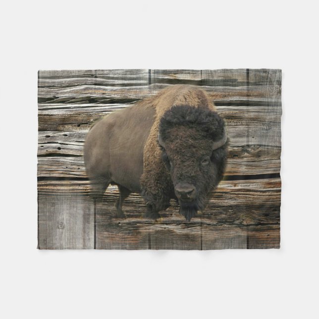 Wood Bison Fleecedecke (Vorderseite (Horizontal))