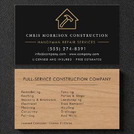 Wood Black Gold Handyman Visitenkarte