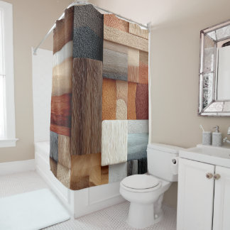 Wood Block Art Shower Curtain Duschvorhang