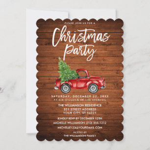 Wood Brush Script Vintag Truck Weihnachtszeit Part Einladung