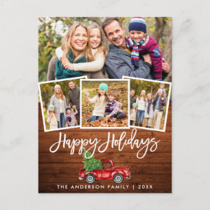 Wood Brush Skript Vintager LKW 4 Foto Urlaub Postkarte