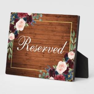 Wood Burgundy Blue Wedding Reserviert 12x18 Table Fotoplatte