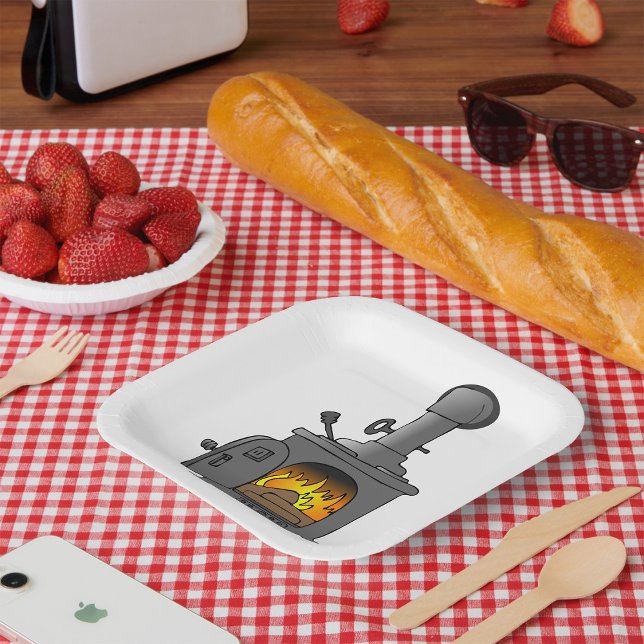 Wood Burner Stove Pappteller (Von Creator hochgeladen)