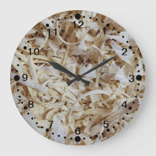 Wood Chips Novelty Clock for Woodworkers w/Minutes Große Wanduhr
