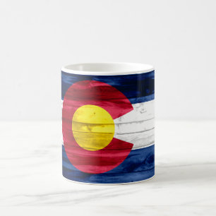 Wood Colorado Fahne rustikale Kaffeetasse Tasse