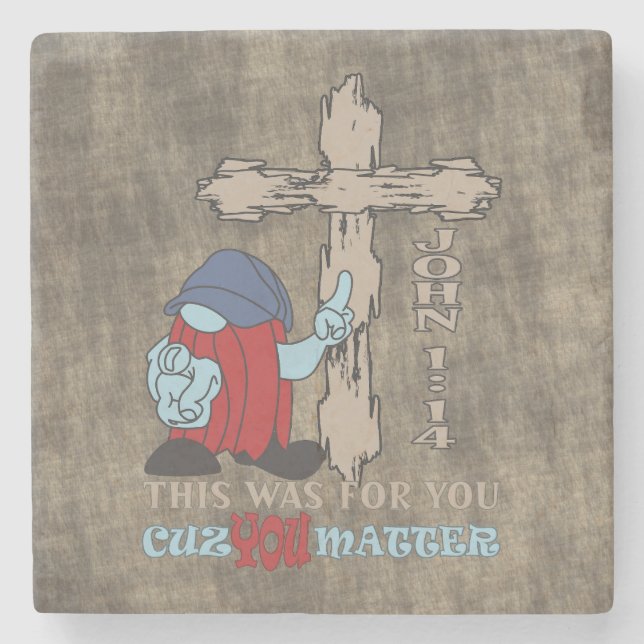 Wood Cross Cuz Matter John 1 14 Steinuntersetzer (Vorderseite)