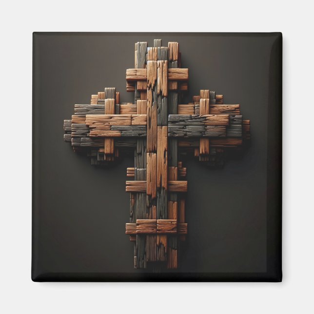 Wood Cross Magnet (Vorne)