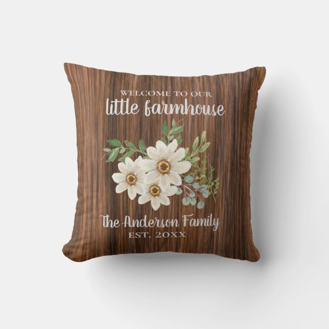 Wood Daisy Familienname Est.Wedding Bauernhof  Kissen (Vorderseite)