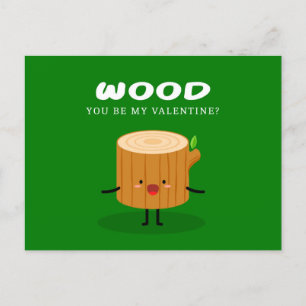 Wood du mein Valentine bist LIEBE Feiertagspostkarte