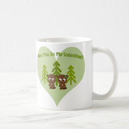 Wood du mein Valentine bist Tasse