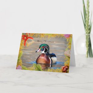 Wood Duck Drake Christmas Card Karte