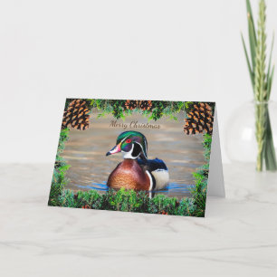 Wood Duck Drake Christmas Card Karte