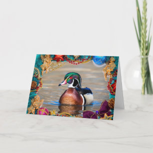 Wood Duck Drake Christmas Card Karte