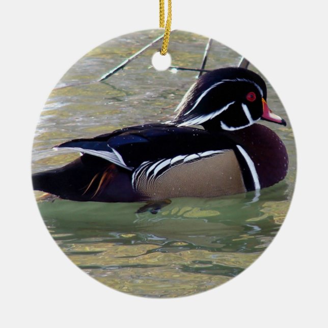Wood Duck Drake Keramikornament (Vorne)