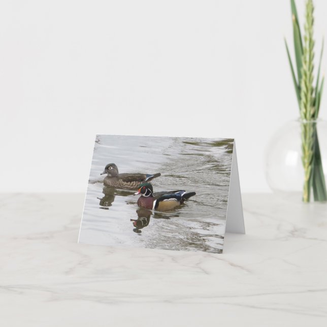 Wood Duck Pair Karte (Vorderseite)