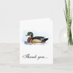 Wood Duck Vielen Dank Notecard Blank Dankeskarte