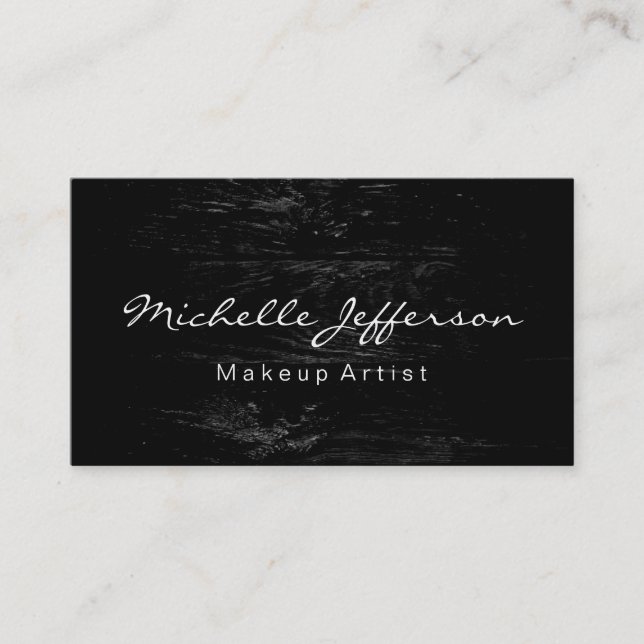 Wood Effect Makeup Artist Script Business Card Visitenkarte (Vorderseite)