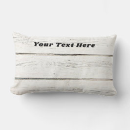 Wood Effect White Rustic Country Chic Personalisie Lendenkissen