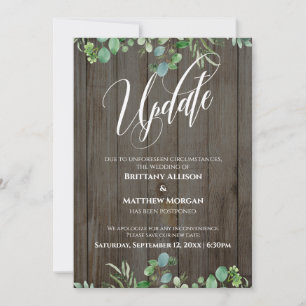 Wood & Eukalyptus - Hochzeitsaktualisierungskarte Einladung