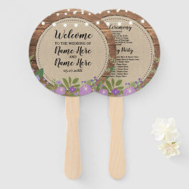 Wood Floral Hochzeitsprogramm Blume Hand Fan Fächer