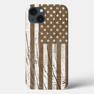 Wood Grain Grunge American Flag Case-Mate iPhone Hülle