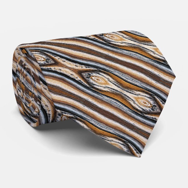 Wood Grain Knot Pattern Krawatte (Gerollt)