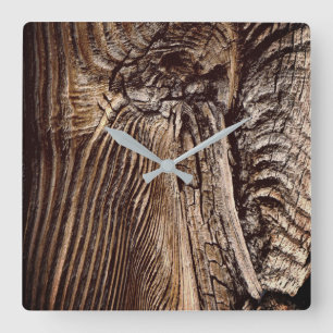 Wood Grain Pattern Quadratische Wanduhr