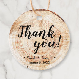 Wood Grain Rustic Wedding Vielen Dank Geschenkanhänger