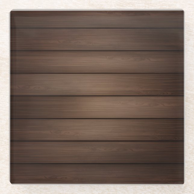 Wood Grain Striped Brown Abstract Fashion Art Glasuntersetzer (Vorderseite)